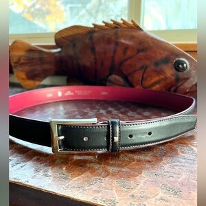 Miguel Bellido Black Leather Belt Size 36 In Excellent Condition